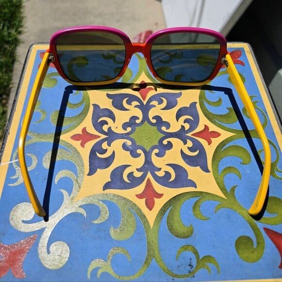 70s Ray-Ban B&L Chandra Rare Neon Tricolor Colorblock Round G-15 Sunglasses. - Picture 7 of 9